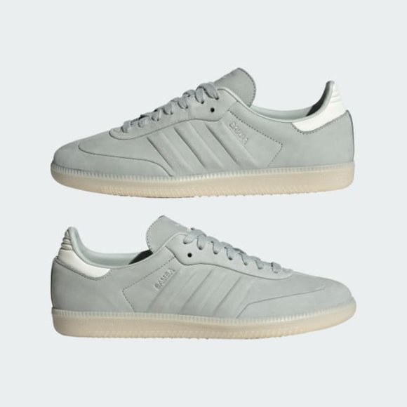 Adidas Samba Mens Leather Sneaker Shoes 'Wonder Silver' Gray IE4957 NEW Multi Sz - Picture 4 of 9